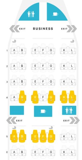 Air France 777-300ER 3 Class Business Class Seat Map
