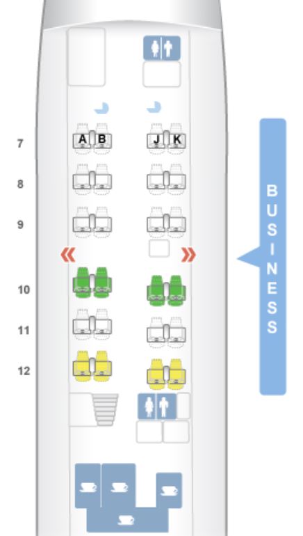 Asiana Airlines 747 Business Class Seat Map 2