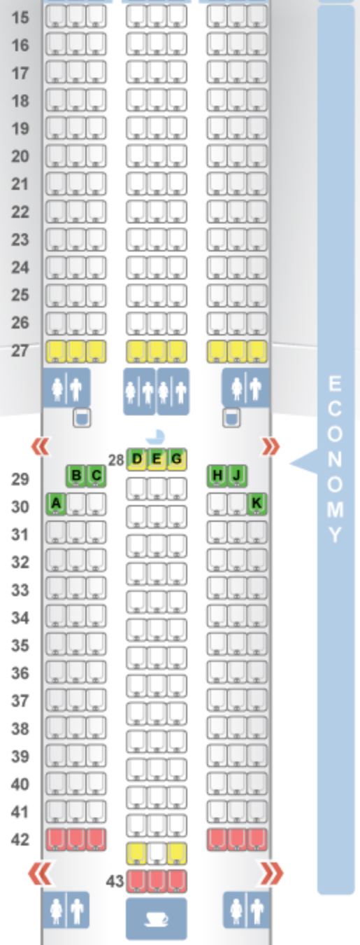 Asiana Airlines A350 Economy Seat Map