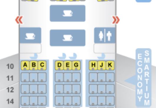 Asiana Airlines A350 Premium Economy Seat Map