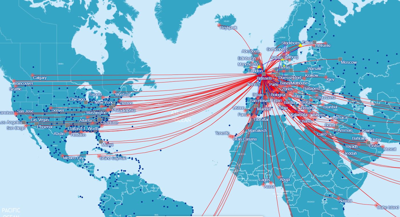 Turkish Airways Route Map