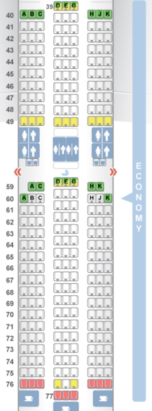 Cathay Pacific A350-1000 Economy Seat Map
