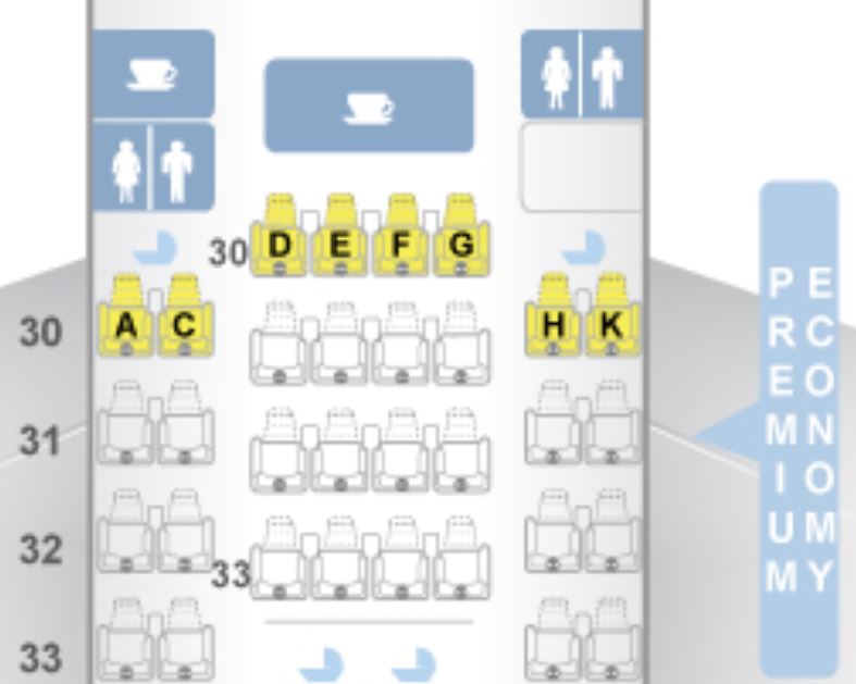 Cathay Pacific A350-1000 Premium Economy Seat Map