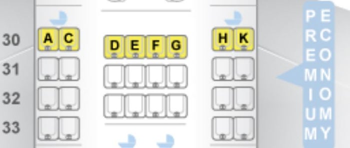 Cathay Pacific A350-900 Premium Economy Seat Map