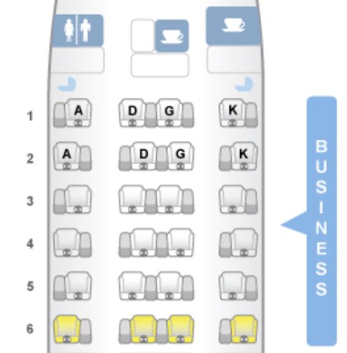 Japan Airlines 767 Business Class Seat Map
