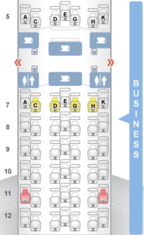 Japan Airlines 777-300 Business Class Seat Map