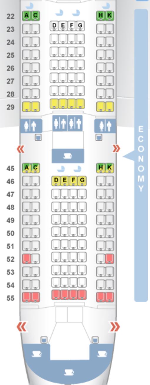 Japan Airlines 787-8 Old Economy Class Seat Map