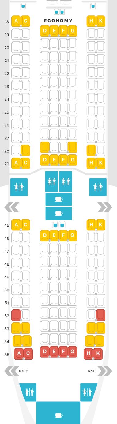 Japan Airlines 787-8 Updated Economy Class Seat Map