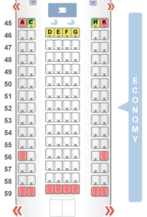 Japan Airlines 787-9 SS Economy Class Seat Map