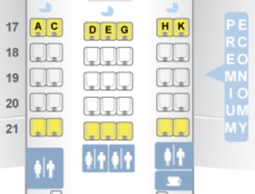 Japan Airlines 787-9 SS Premium Economy Class Seat Map