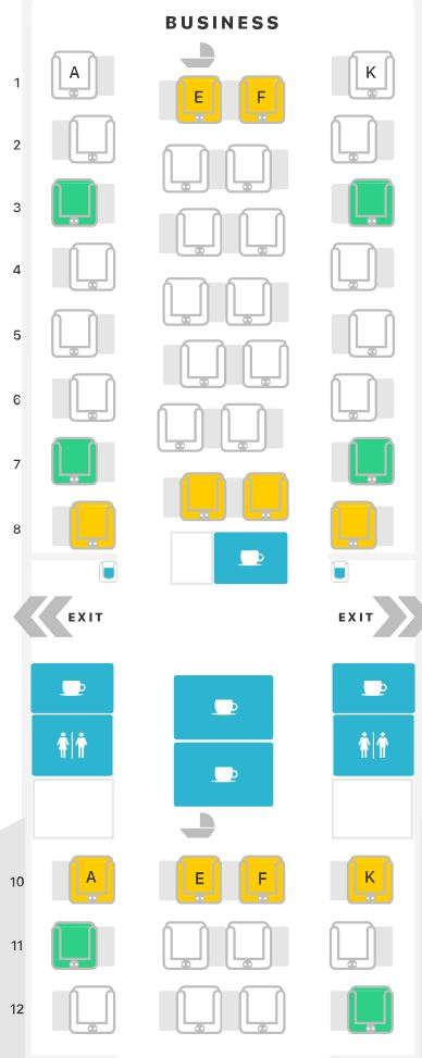 Qantas 787-9 Business Class Seat Map