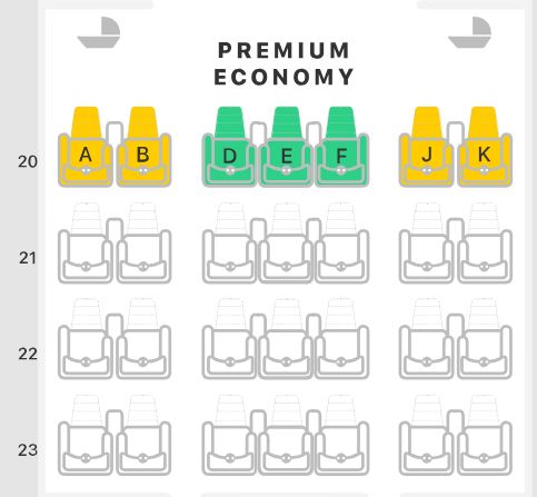 Qantas 787-9 Premium Economy Class Seat Map