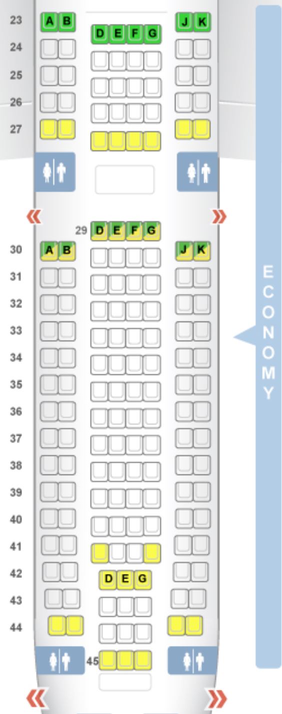 Swiss Air A340 Economy Class Seat Map