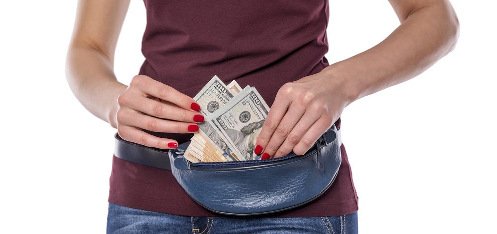 lady wearing a money belt