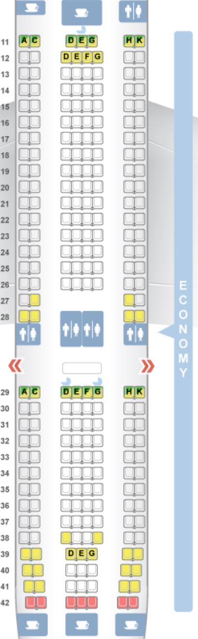 Aer Lingus A330-200 Economy Class Seat Map