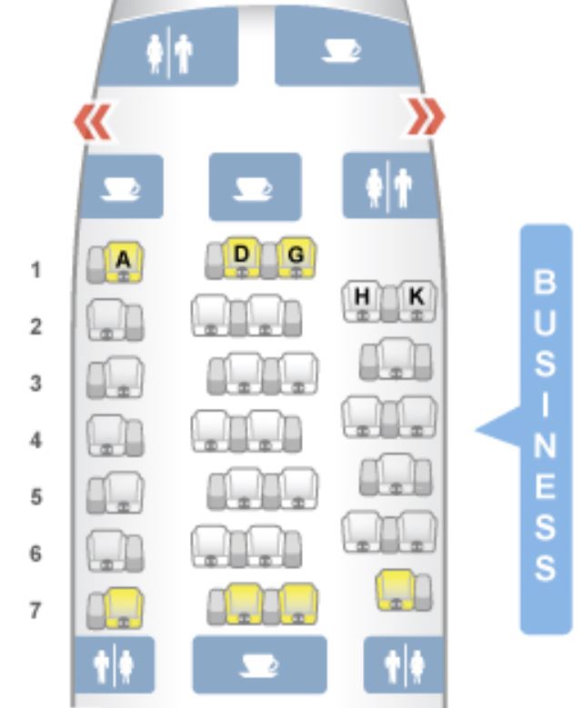 Aer Lingus A330-300 Business Class Seat Map