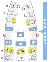 Air China 747-8 Business Class Seat Map Upper Deck