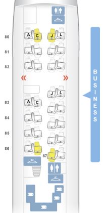 Air China 747-8 Business Class Seat Map Lower Deck