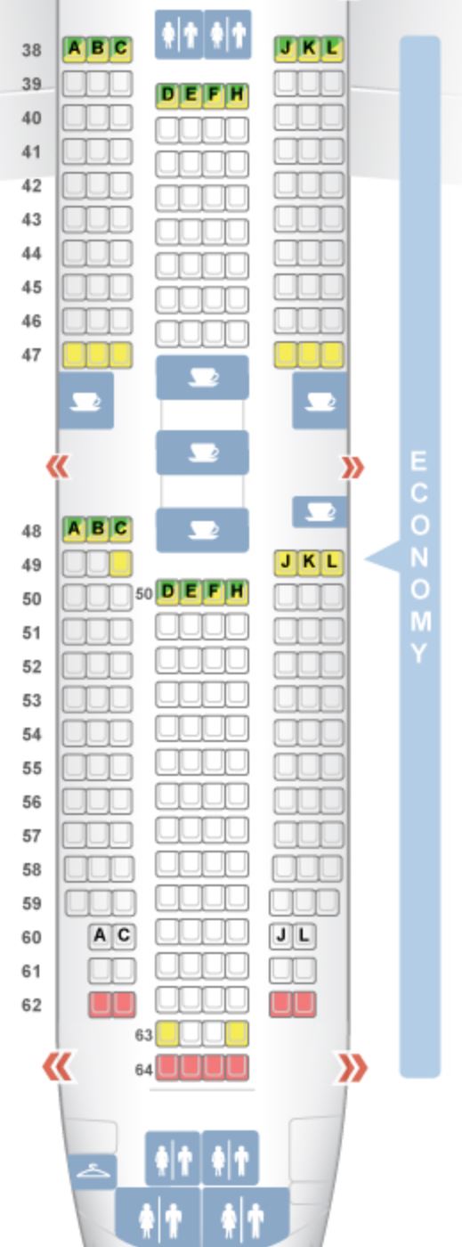 Air China 747-8 Economy Class Seat Map