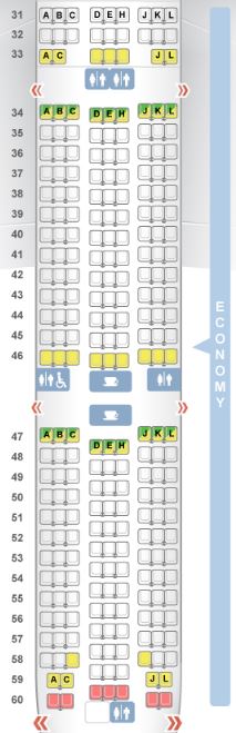 Air China 777-300ER Economy Class Seat Map