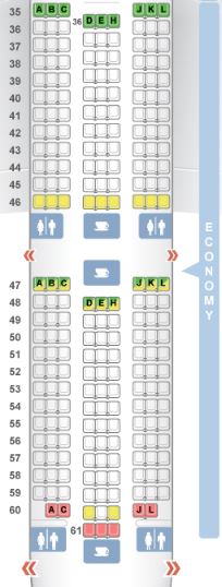 Air China 787-9 Economy Class Seat Map