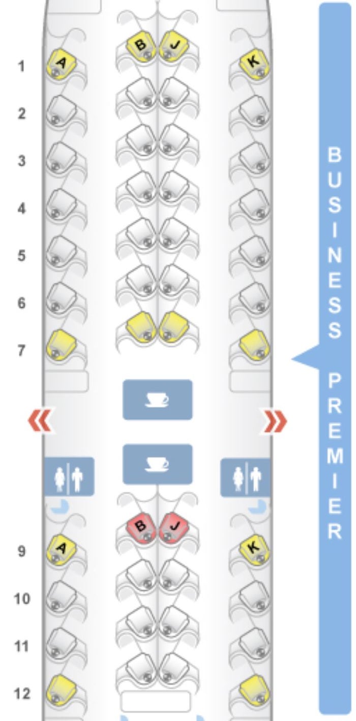 Air New Zealand 777-300ER Business Class Seat Map