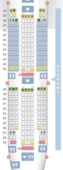 Air New Zealand 777-300ER Economy Class Seat Map