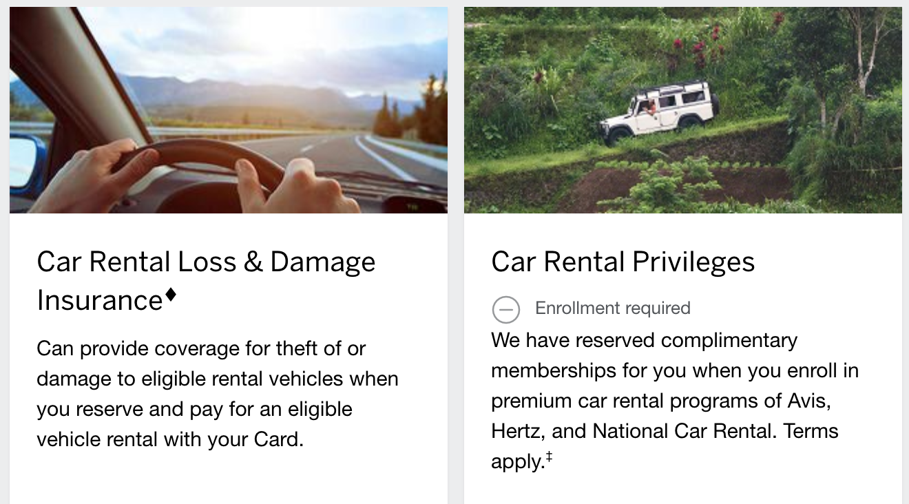 does amex business platinum have rental car insurance