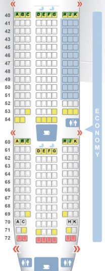 China Airlines 777-300ER Economy Class Seat Map
