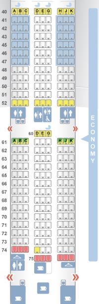 China Airlines A350-900 Economy Class Seat Map
