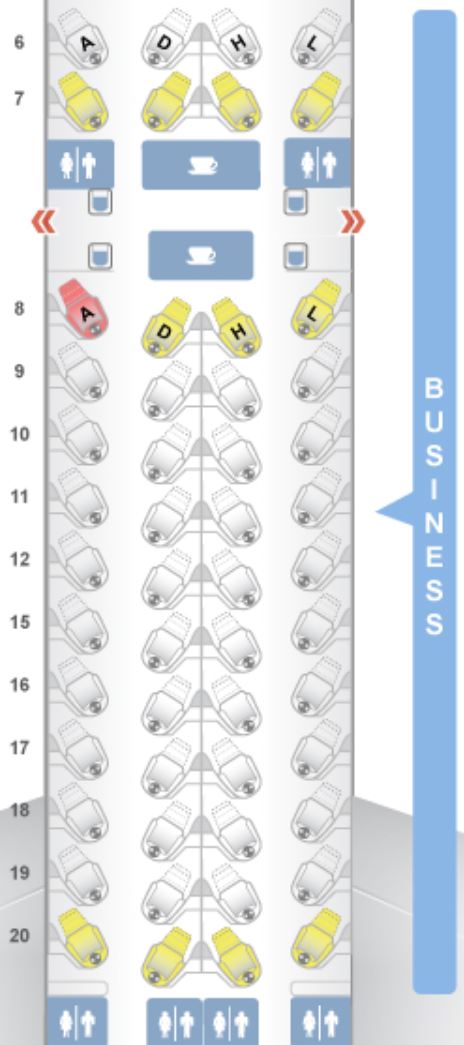 China Eastern 777-300ER Business Class Seat Map