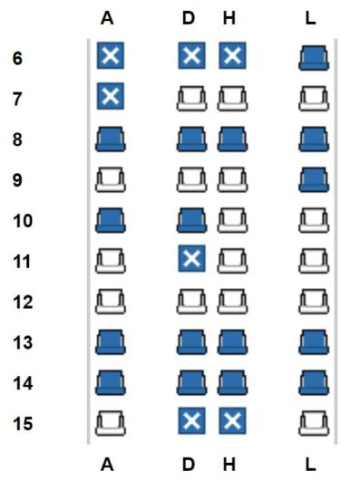 China Eastern A330 Business Class Seat Map