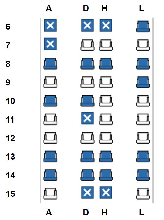 China Eastern A330 Business Class Seat Map