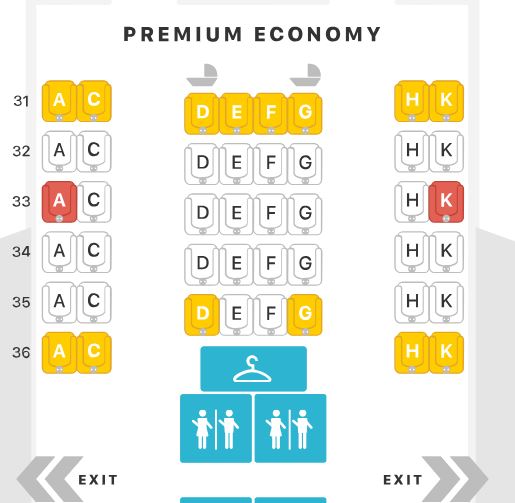 China Southern 777-300ER Premium Economy Class Seat Map