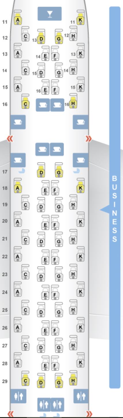 China Southern A380 Business Class Seat Map