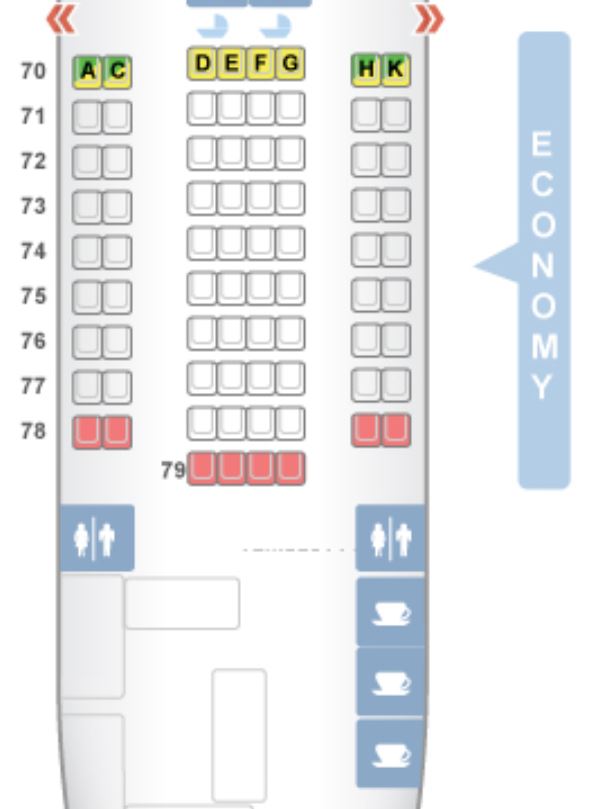 China Southern A380 Economy Class Seat Map Upper Deck