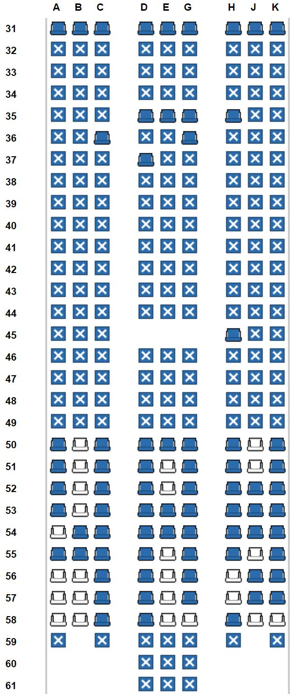 Hainan Airlines New 787-9 Economy Class Seat Map