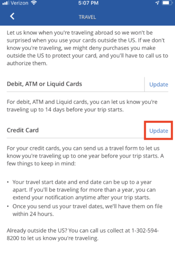 How To Setup a Chase Travel Notice for Your Credit Cards 2020