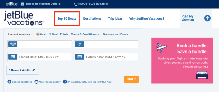 JetBlue Vacations Top 10 Deals