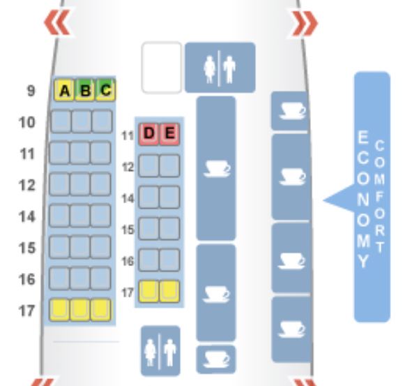KLM 747-400 Premium Economy Class Seat Map