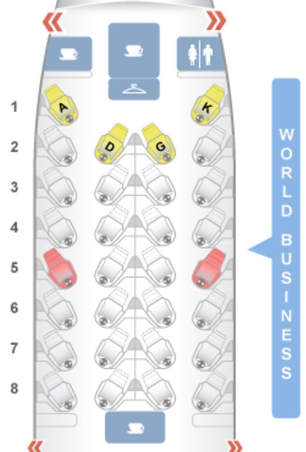 KLM 787-900 Business Class Seat Map