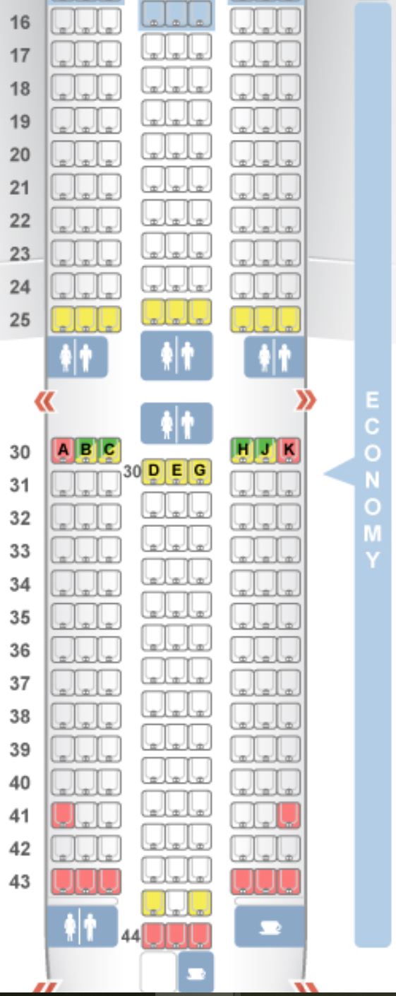 KLM 787-900 Economy Class Seat Map