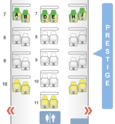 Korean Air 747 Business Class Seat Map Lower Deck