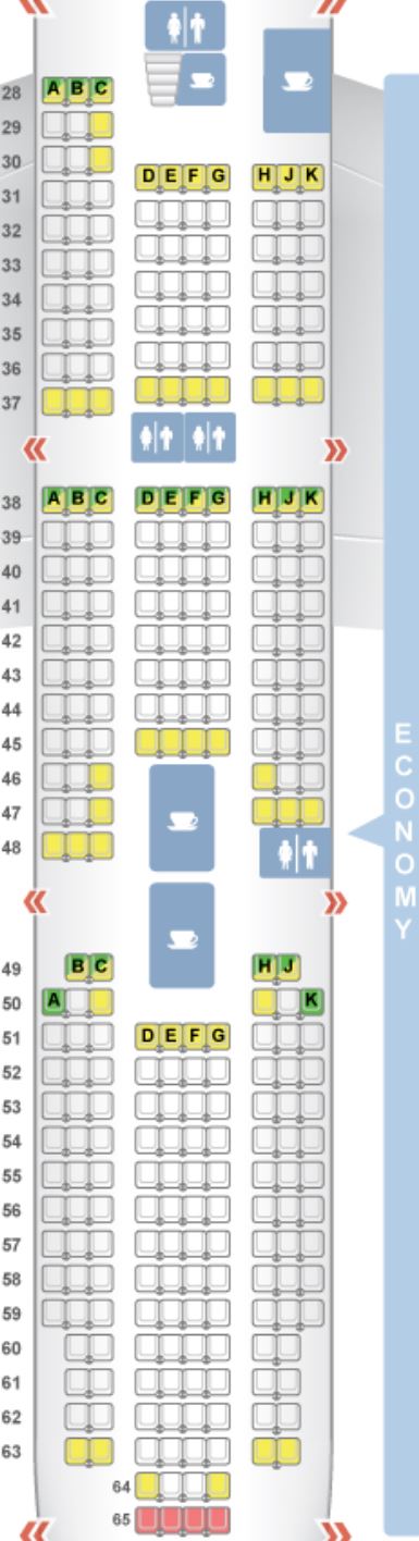 Korean Air 747 Economy Class Seat Map