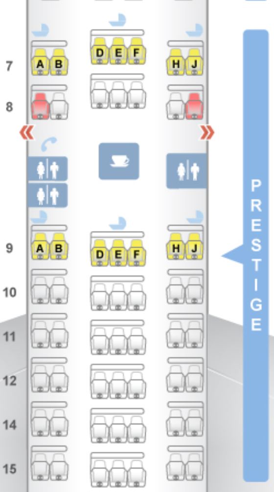 Korean Air 777-300ER Business Class Seat Map