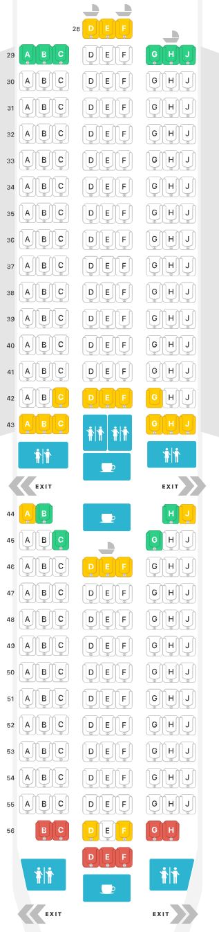 Korean Air 787 Economy Class Seat Map