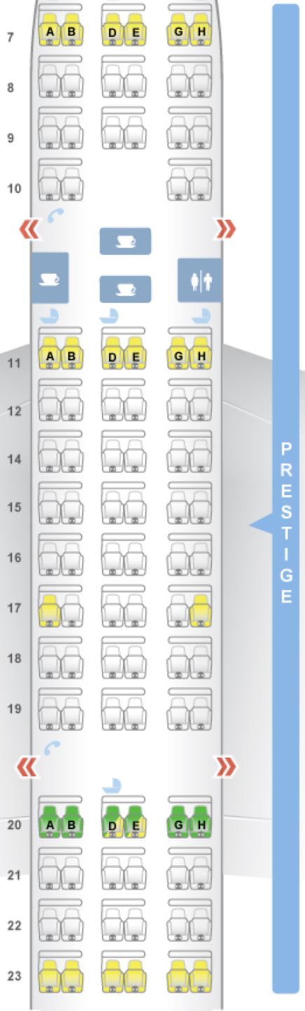 Korean Air A380 Business Class Seat Map