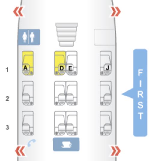 Korean Air A380 First Class Seat Map