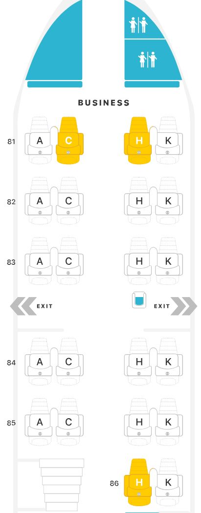 Lufthansa 747-4 Business Class Seat Map 2