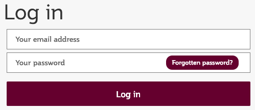 Qatar Airways login screen
